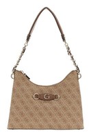 Guess Izzy Top Zip Shoulder Bag Schultertasche Latte Logo / Brown Neu