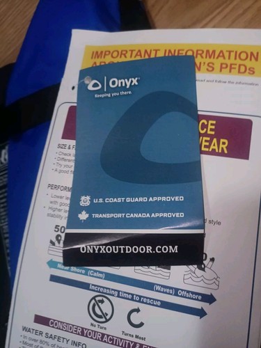 Onyx Nylon Allzweck Schwimmweste Jugend 50-90lbs blau - Bild 4 von 6