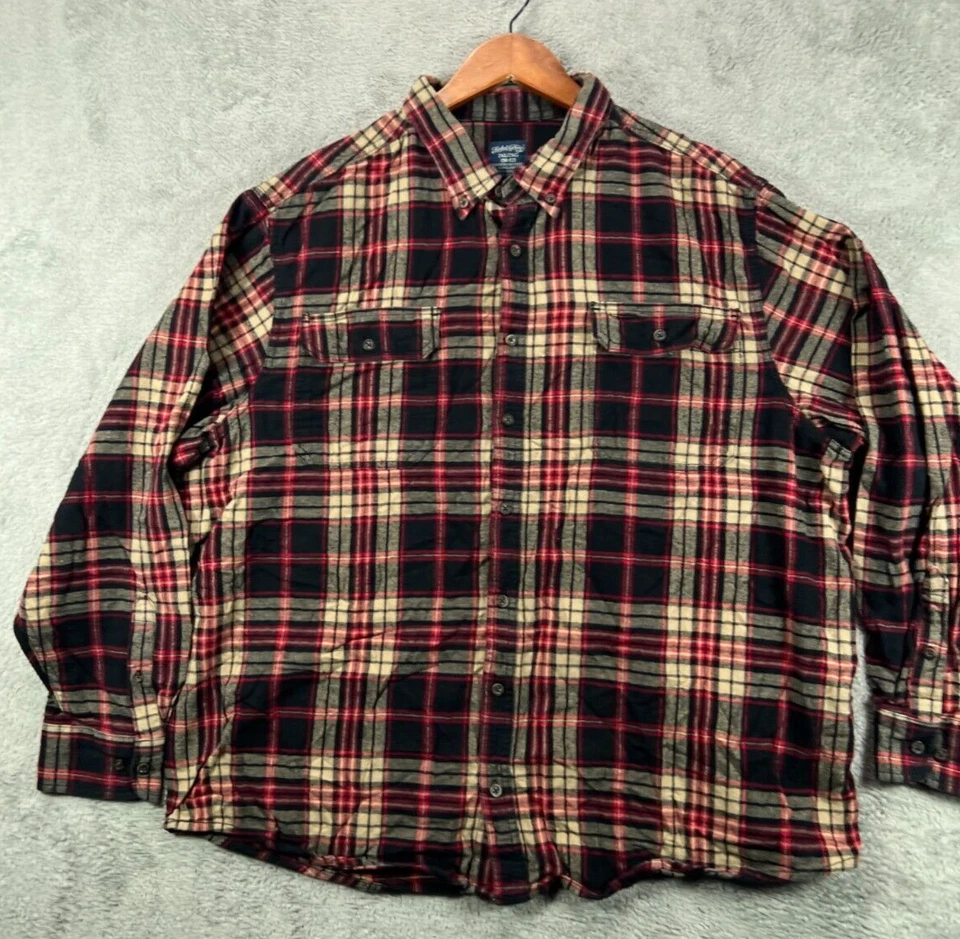 Camisa de franela a cuadros para hombre 50 2XL negra roja con botones descolorida gloria grunge punk Foto 2 de 4