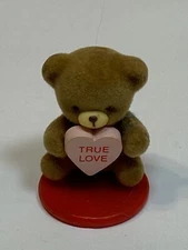 Enesco 1984 True Love Teddy Bear Valentines Day Conversation Heart Figure Statue