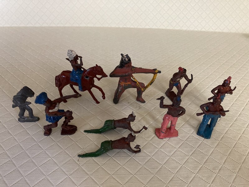 Antique/ Vintage Metal Indian Figures Lot Of 10