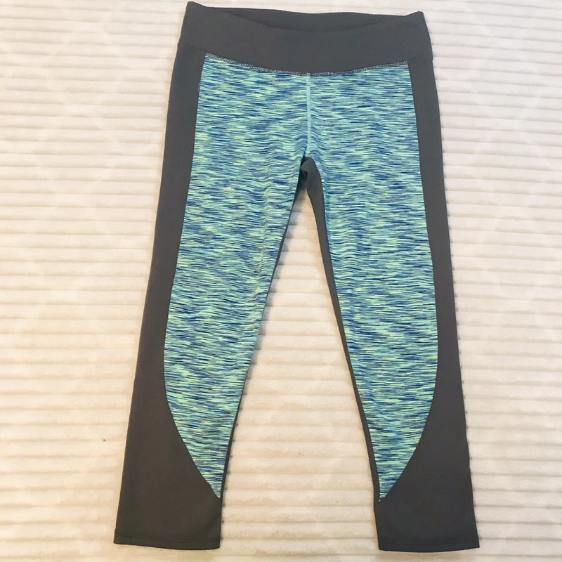 fabletics sydney powerhold printed capri green stripe leggings