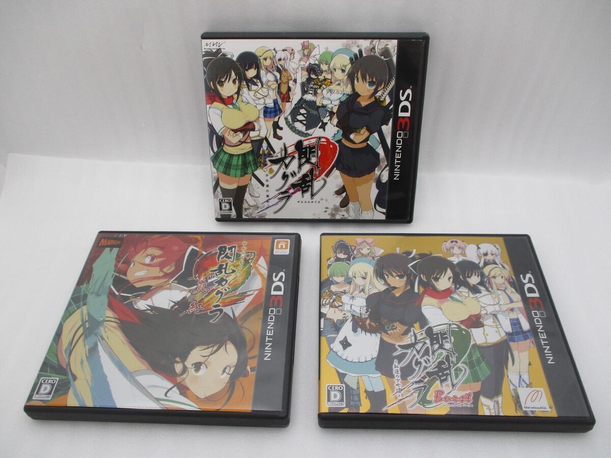 Senran Kagura Burst: Guren no Shoujotachi 3DS Japanese Games Good F/S Free  Lot