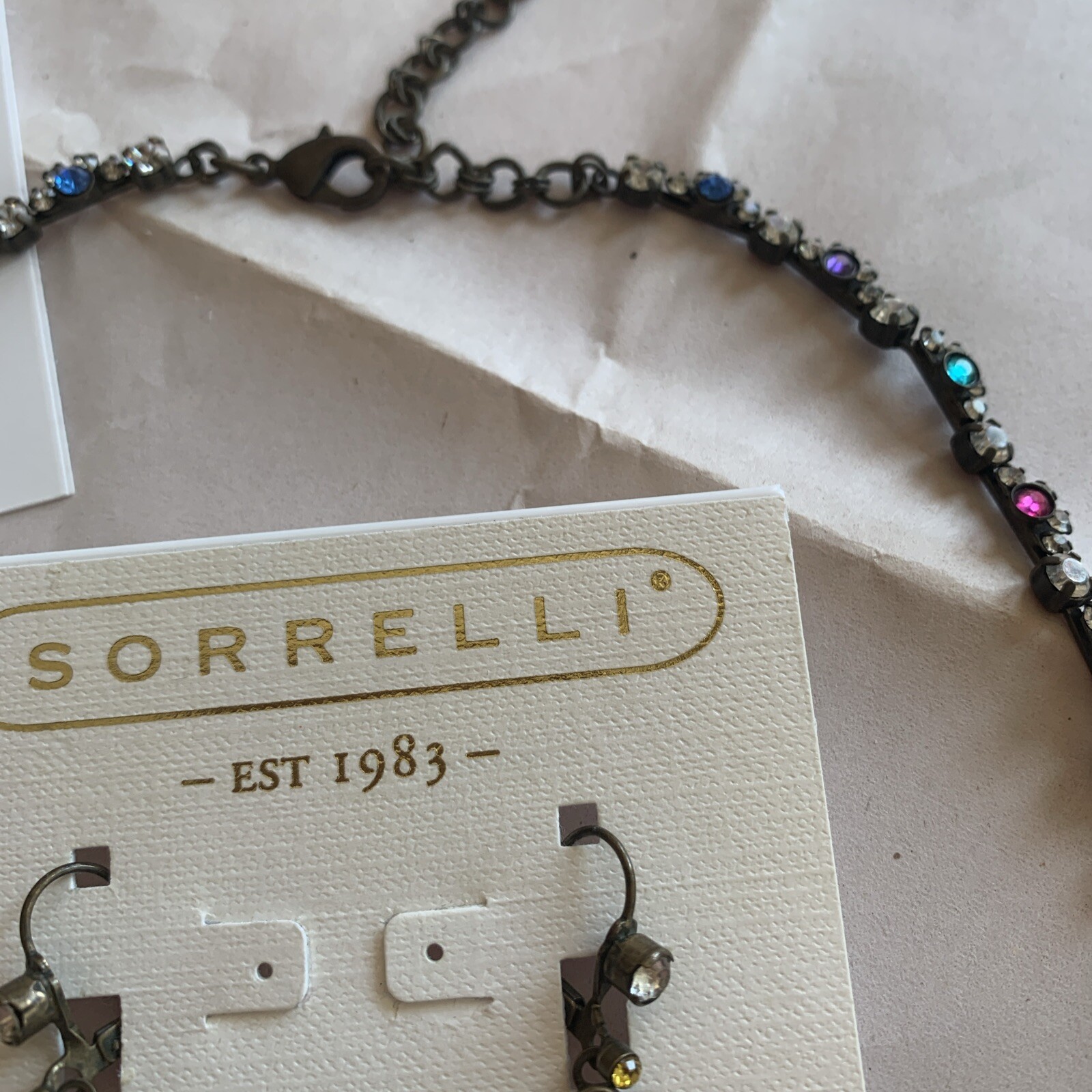 Sorrelli Retired Statement Multicolor Necklace &E… - image 7