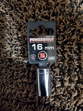 Powerbuilt 16mm 1/2" Chrome 12 Point Shallow Socket #642014M