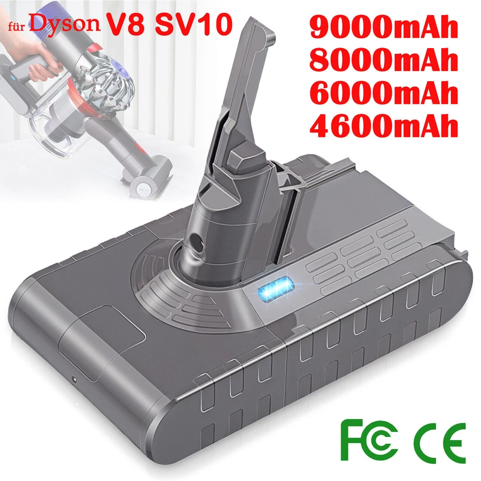 9000mah akku für dyson v8 absolute pro v8 animal fluffy sv10 staubsauger 6.0ah