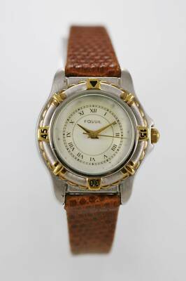 Fossil Watch Women Leather Brown Stainless Steel Gold 30m  display picture 1