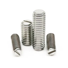 M1.2-M8 Stainless Steel Slotted Head Flat Point End Headless Grub Bolt Set Screw