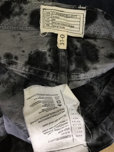 Current Elliott 31 Black Gray Smokestack Girlfriend Denim Cut-off Jean Shorts - Picture 10 of 11