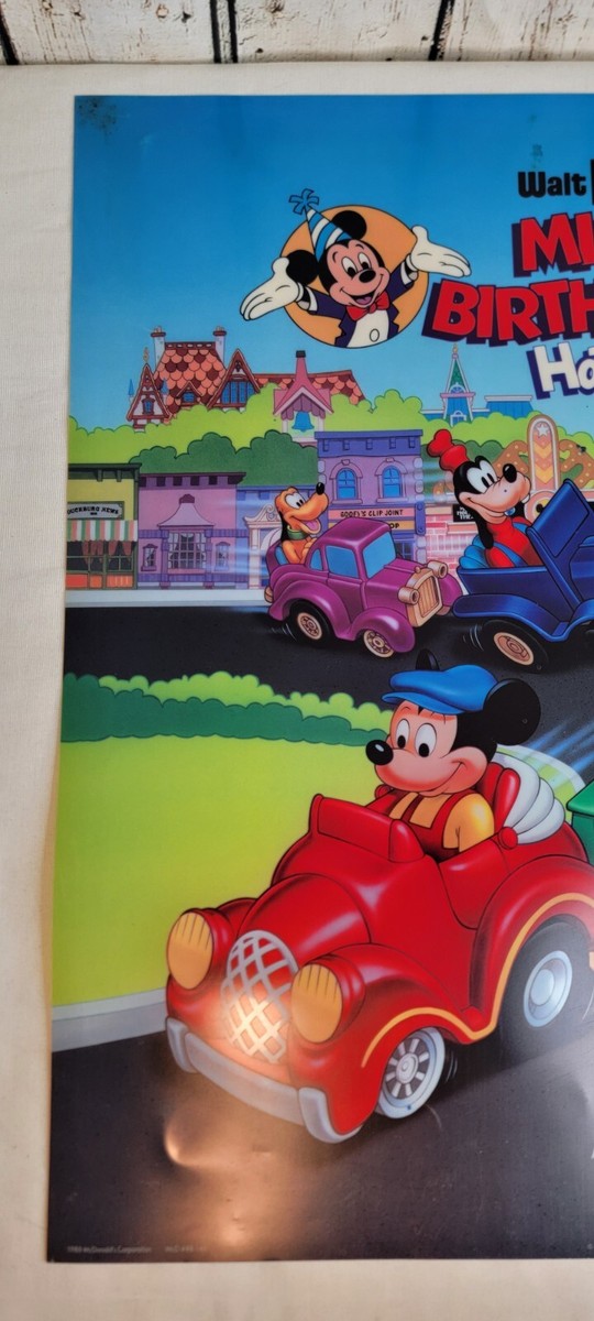 1988 Mcdonald Walt Disney Mickey's Birthdayland Translite