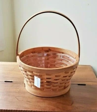 HDL Harry & David Floral Plant Wood Basket with Moveable Handle & Insert (NEW)