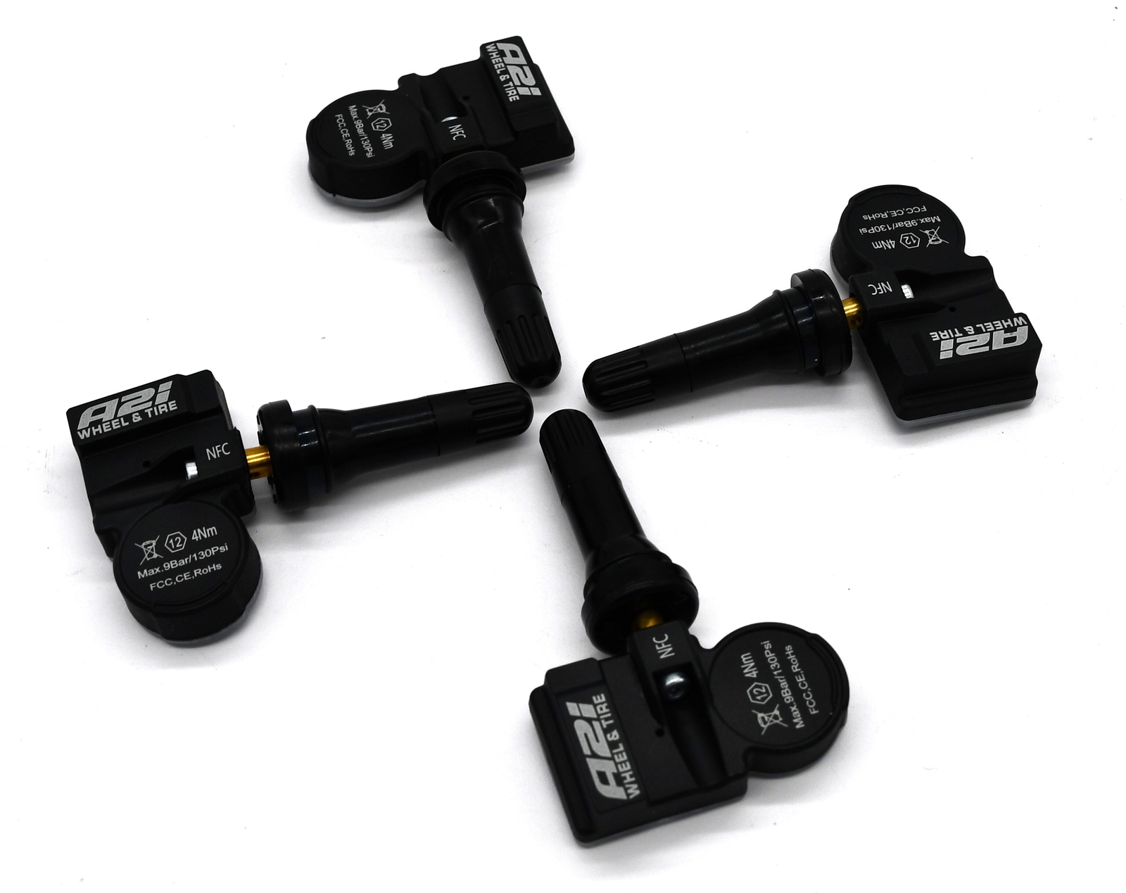Set 4 TPMS Tire Pressure Sensors 433Mhz Rubber fits 17-18 McLaren 570GT