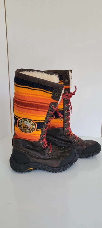 Botas UGG x PENDLETON para mujer talla 7 ADIRONDACK altas Gran Cañón piel de oveja naranja Foto 3 de 4