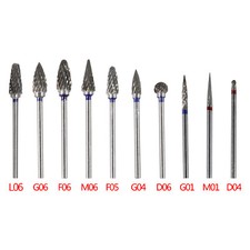 10pcs Dental Lab Polishing Bur Drills Tungsten Steel Carbide Burs 2.35MM Kit