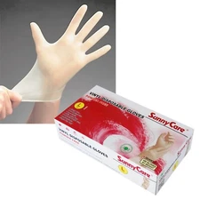 100 SunnyCare #7803 Vinyl Disposable Gloves Powder Free (Latex Nitrile Free)🔥 L