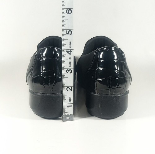 Clarks Collection Gael Rex Womens 8.5M Black Patent Leather Croc Print Loafers - Picture 7 of 10