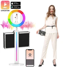 Ipad Photo Booth Compatible with Ipad 10.2in 10.9in 12.9in APP Control Light Box