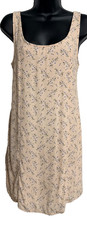 American Eagle Tank Dress Women M Peach Ditsy Floral Smocked Back Cutout Boho