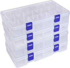 Plastic Organizer Container Storage Box Adjustable Divider Removable