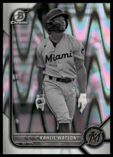 2022 Bowman Draft #BDC-35 Kahlil Watson Black & White RayWave Refractor Marlins