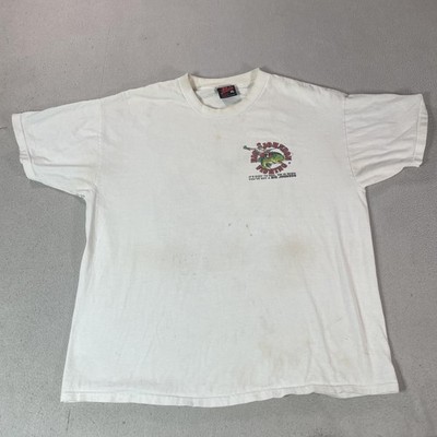 Vintage Big Johnson Shirt Mens XL White Bite Me Fishing Graphic Funny Tee 1999