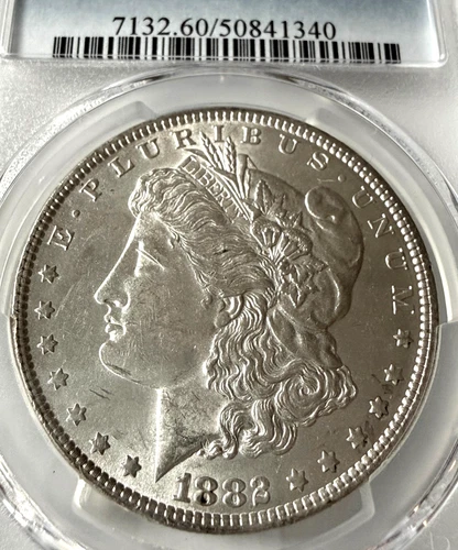 1882-P Morgan Silver Dollar PCGS MS60 Shiny Luster