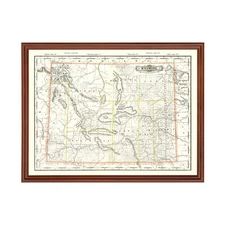 Old Map of Wyoming 1884 - Vintage Wyoming Art