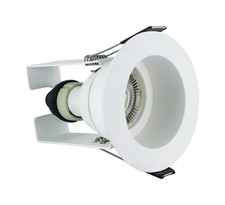 Downlight White Evofire IP65 Fire Rated GU10 With Insulation Guard Baffled Matt