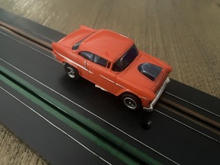 Coche Ranura Vintage Aurora AFX HO #1777 '55 Chevy Bel Air Naranja Excelente Estado