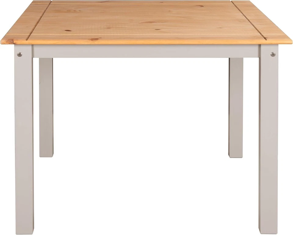 Corona Dining Table Set 4 Seater Grey Solid Mexican Pine Wood Table With 4 Chair - Image 3 of 4