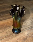 Vintage Fenton with Sticker Carnival Glass Retired Iridescent Vase