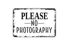 No Photography Sign - Rustic Wall Decor for Events