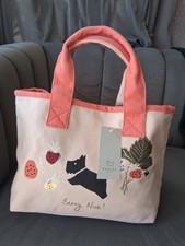 Image of BRAND NEW - Radley Cotton Open Top Tote Bag - Berry Nice - Beige/Blush