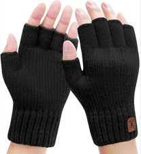 Winter Fingerless Gloves Thermal Winter Gloves Warm Knitted Half Finger Gloves