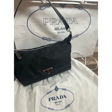 Prada Tessuto Nylon Shoulder Bag Black Designer Retro Y2K Small Purse AUTHENTIC