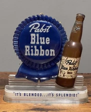 Rare Vintage 1940s PABST BLUE RIBBON Beer BLENDED SPLENDID Bar Sign Display