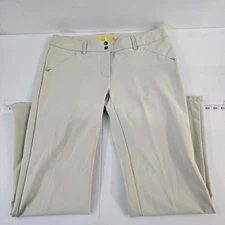 Lolë Women’s Performance Stretch Pants Beige Straight Leg UPF 50+ Size 14 6073