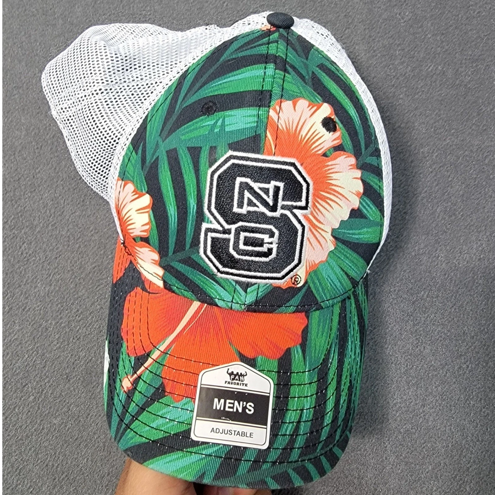 NWT NC State Snapback Trucker Hat Cap Tropical Hawaiian Top Of The World