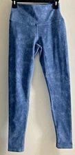 ALO Blue Pull On Stretch Womens Leggings Size Medium