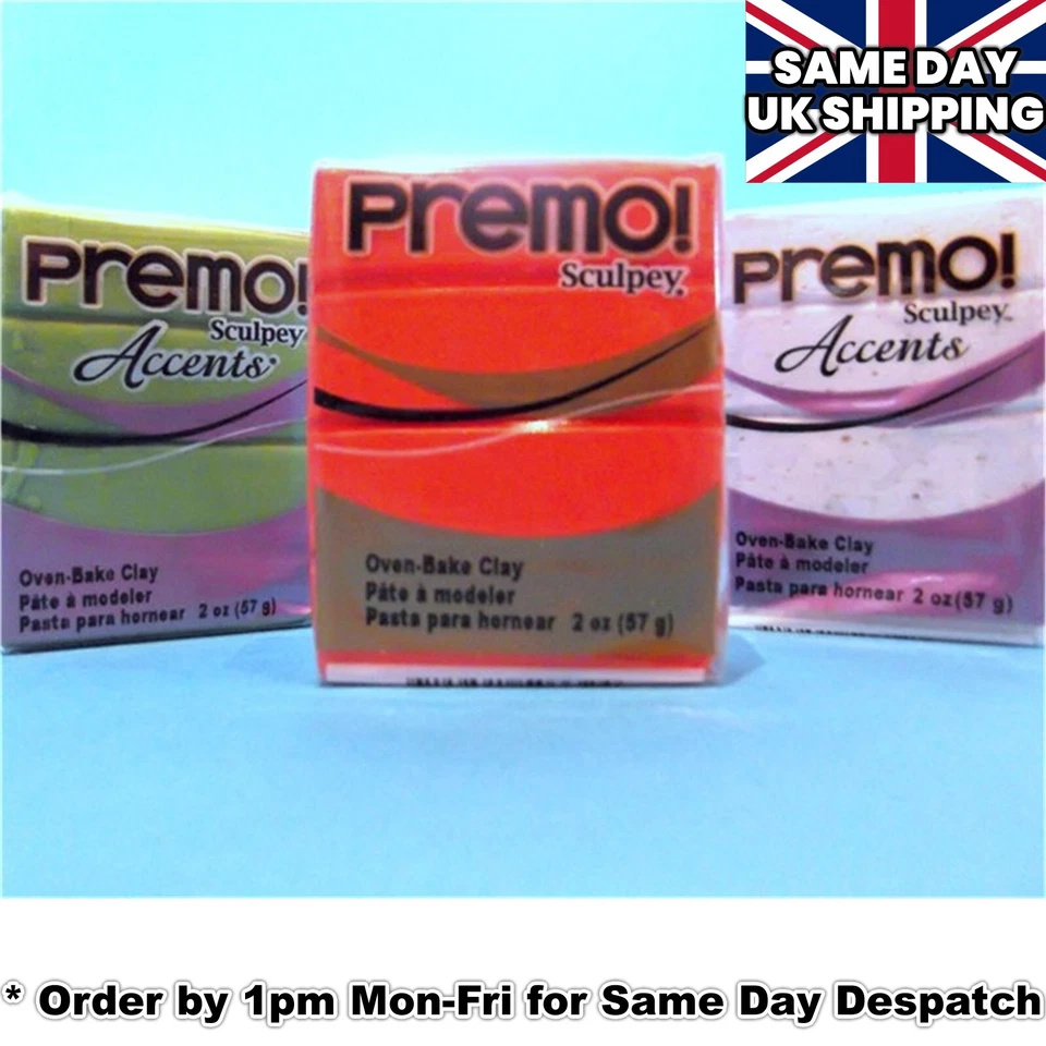 1 x Sculpey PREMO & Accent Polymer Clay 57g Pick Colrs