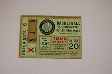 1965 Indiana High School Basketball State Finals Ticket Indianapolis Washington
