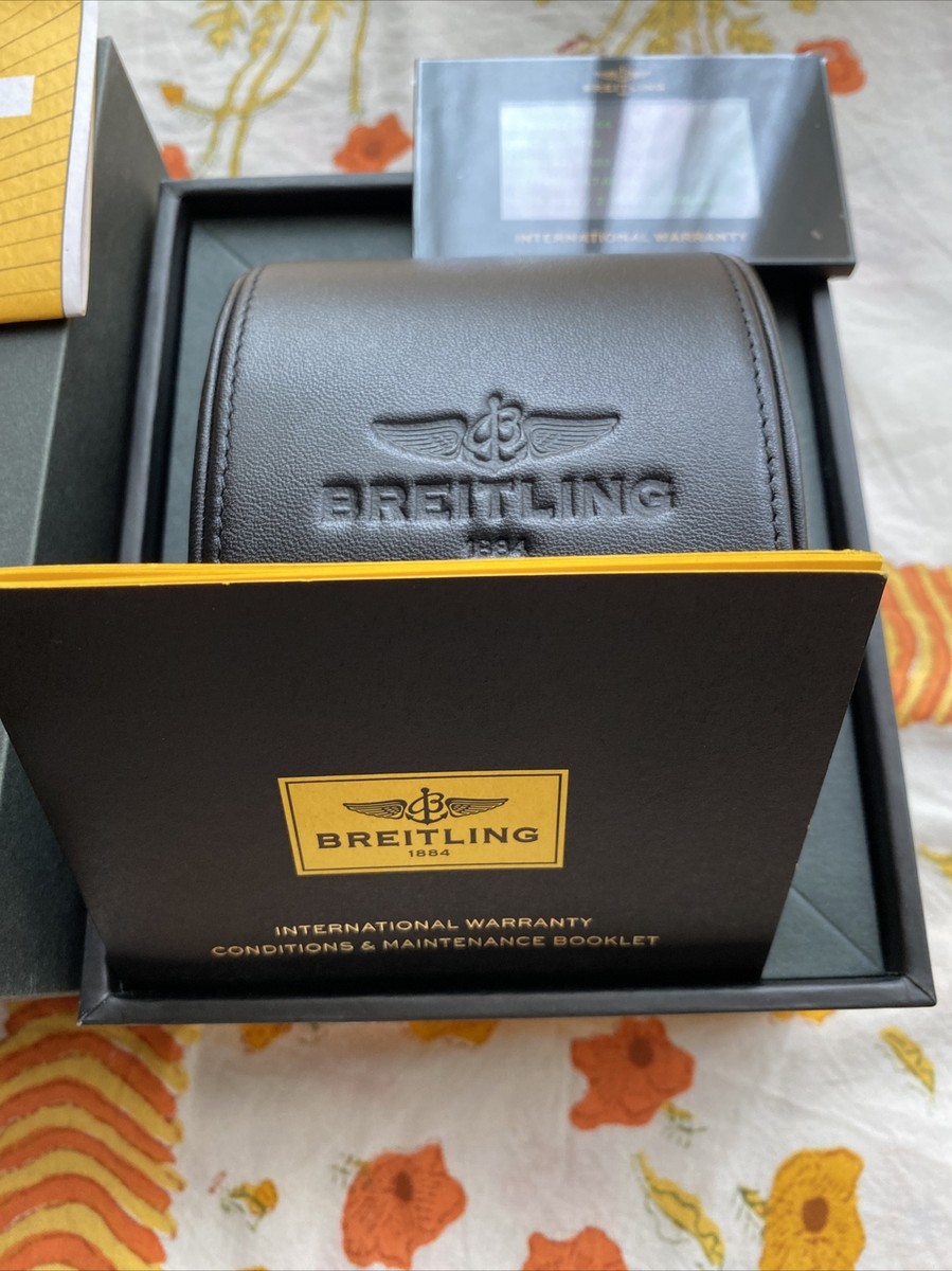 Breitling Original Black Faux Leather Watch strage Box with Link