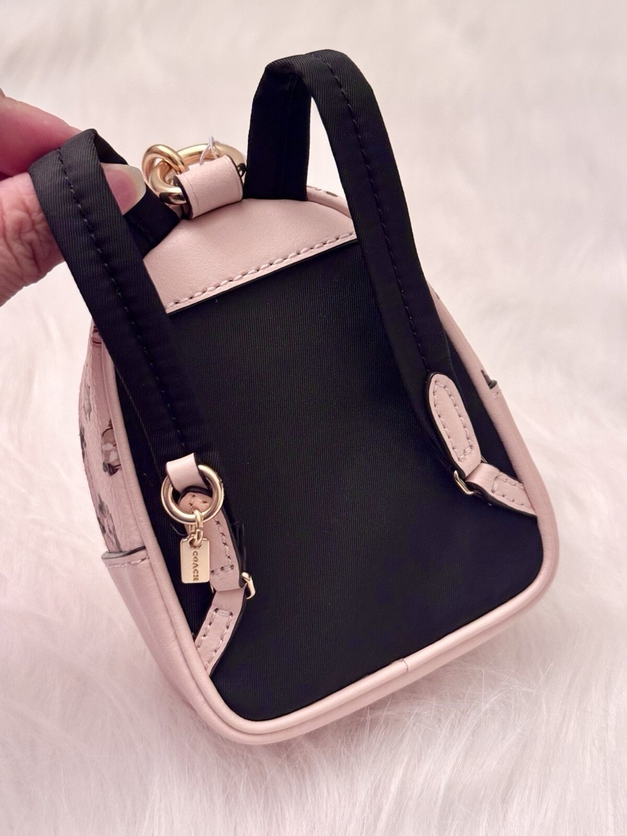 Coach Mini Court Backpack Bag Charm With Rosette Print CAA68