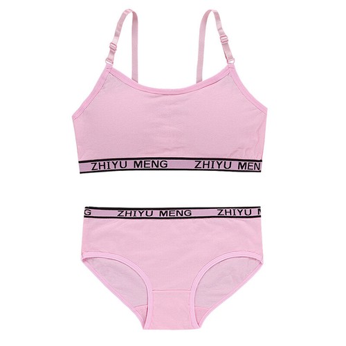 Cotton Underwear Sets Girls Training Bras Puberty Bra CROP TOPS BRIEFS AGE 8-16 - Picture 8 of 11