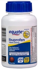 EQUATE Ibuprofen 200mg Pain Reliever 500 Coated Tablets