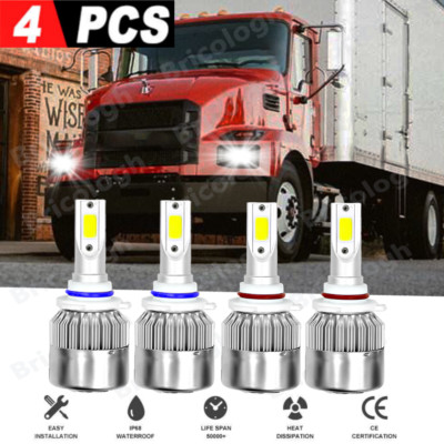 For 1998-2015 MACK Vision CX CXN Truck 9006+9005 LED headlight bulb Hi/Lo Beam