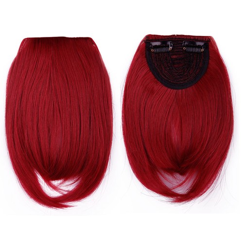 Real Thick Bang Clip in on Fringe Hair Extensions as Human Hair Brown Blond Grey - Picture 26 of 30