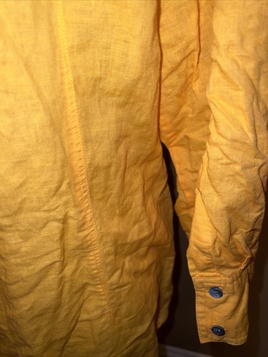 Chaus Sport womens 3/4 sleeve button up canary yellow blouse size Large - Picture 8 of 9