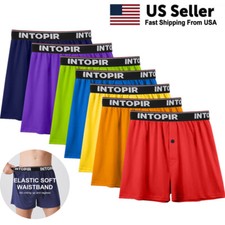 7 Pack Men Button Jersey Boxers Loose Fit Super Soft Boxer Shorts Underwear Pant