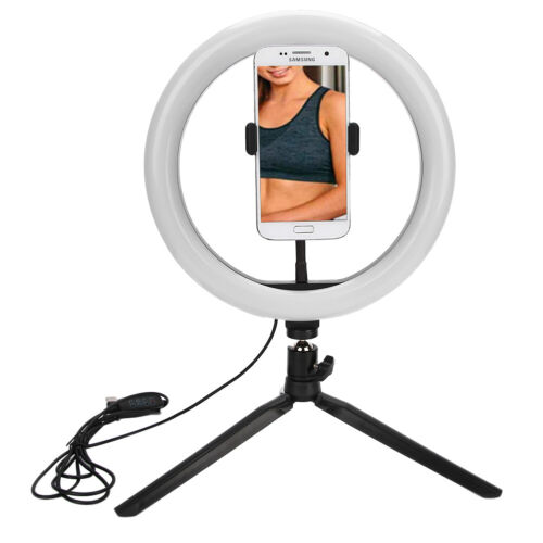 Desk Dimmable Live Streaming Selfie Tattoo Camera Ring Mobile Rack FTD - Picture 1 of 12